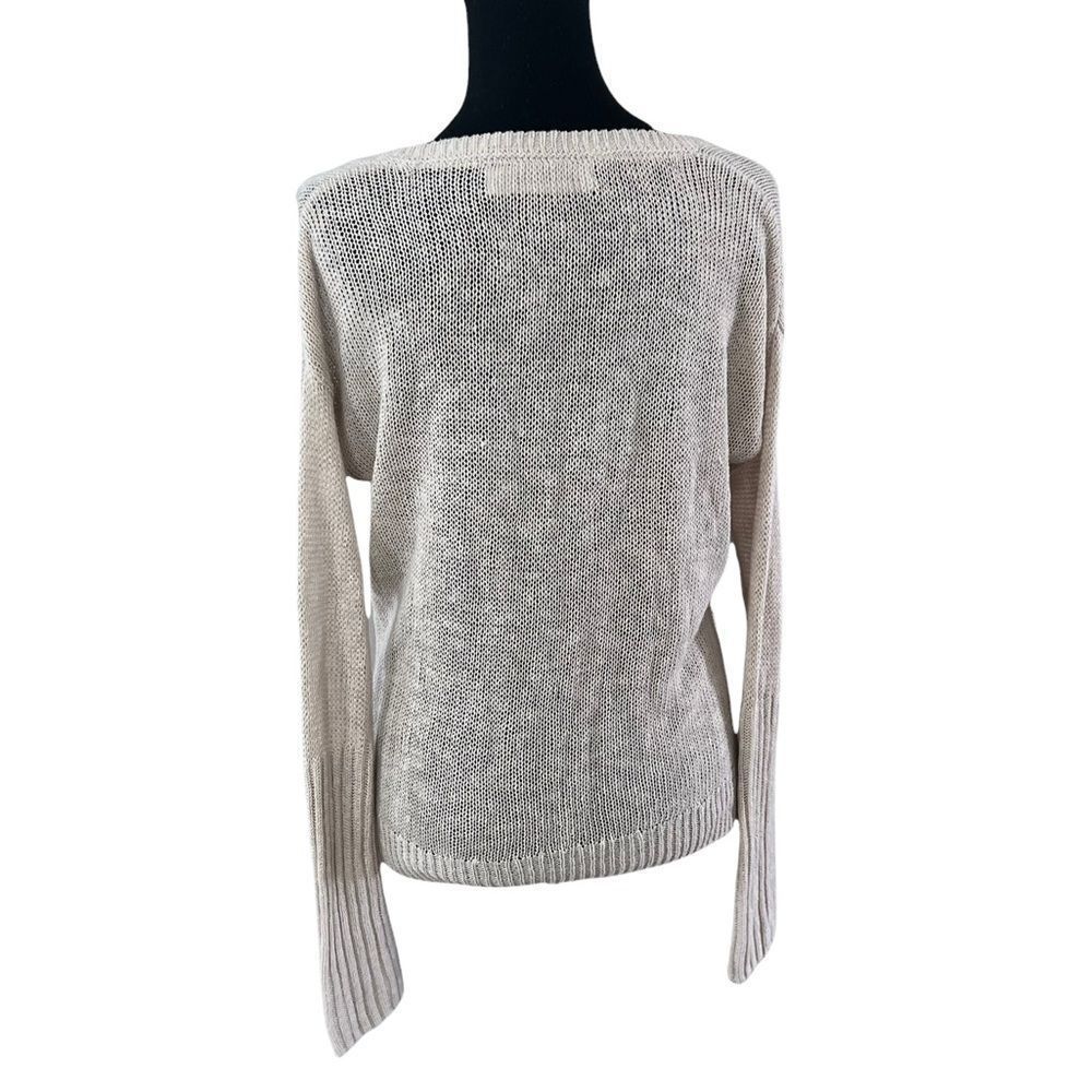 Anthropologie Linen Blend Sparrow Sweater Oatmeal XS Large knit - Picture 2 of 14